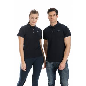 Horze Fernanda Womens Short-Sleeved Polo Shirt Dark Blue 12 Horze Fernanda Womens Short-Sleeved Polo Shirt Dark Blue 12
